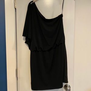 WHBM Black One Shoulder Cocktail Dress. Size 12